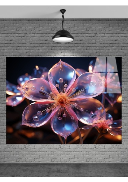 3D Çiçek Cam Tablo