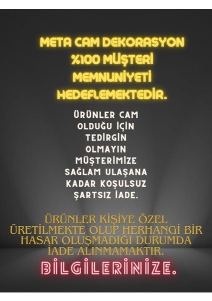 Neon Çiçekler Cam Tablo