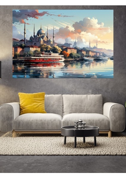 3D Deniz Manzarası Yağlı Boya Cam Tablo fiyatları