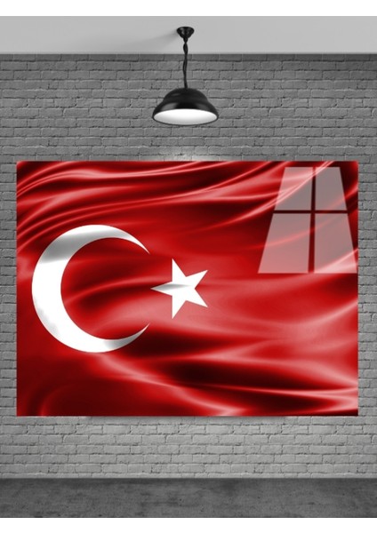 Türk Bayrağı Cam Tablo