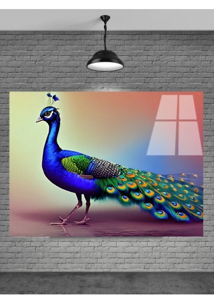 Tavus Kuşu Cam Tablo