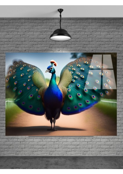 Tavus Kuşu Cam Tablo