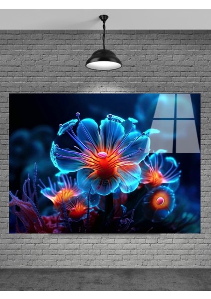 3D Çiçek Cam Tablo