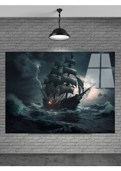 Korsan Gemisi Cam Tablo