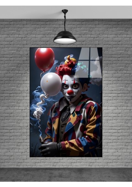 Balonlarla Birlikte Joker Cam Tablo