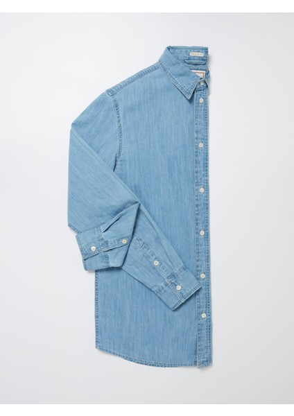 Normal Mavi Erkek Denim Gömlek M4RH44D14LHTHNA_RONNIE L/s Shırt -
