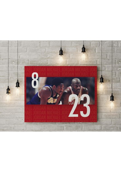 Michael Jordan Kobe Bryant Kanvas Tablo 40X55CM Nba Poster