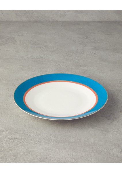 Carny Bone Porselen Servis Tabağı 25 cm Mavi