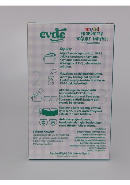 Evde Kolay Evde Yomini Probiyotik Yoğurt Mayası 5'li 1 gr x 6 Paket