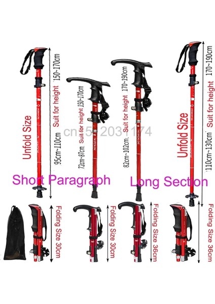 Tsr Stili Açık 5 Bölümlü Katlanır Trekking Direkleri Katlanabilir Tırmanma Yürüyüş Direkleri Ayarlanabilir Bastonlar Alüminyum Alaşımlı Yürüyüş Direkleri Çubuklar (Yurt Dışından)