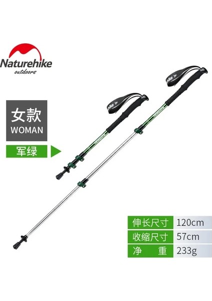 Chaoduo Shop Kadın Yeşil 57-120CM Stili Naturehike 3 Düğüm Ayarlanabilir Trekking Direği Ultra Hafif Alüminyum Alaşımlı Teleskopik Yürüyüş Yürüyüş Tırmanma Çubukları Yetişkin Çocuk Için (Yurt Dışından)