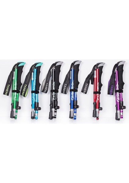 Uzun Mor Tarzı 5 Parçalı Baston Ultra Hafif Portble Açık Kat Trekking Direkleri Ayarlanabilir Anti Şok Teleskopik Kamp Yürüyüş Sopası (Yurt Dışından) modelleri