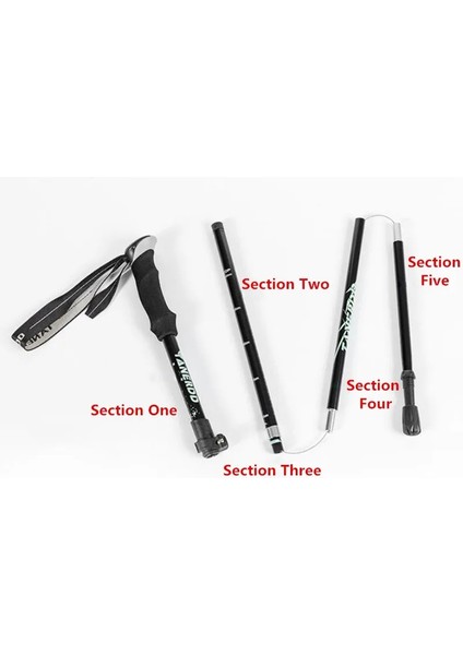 Uzun Mor Tarzı 5 Parçalı Baston Ultra Hafif Portble Açık Kat Trekking Direkleri Ayarlanabilir Anti Şok Teleskopik Kamp Yürüyüş Sopası (Yurt Dışından) indirimleri