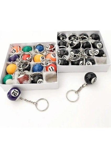 Bir Stil Mini Bilardo Şekilli Anahtarlık Reçine Bilardo Topu Anahtarlık Siyah 8 (Yurt Dışından) indirimleri