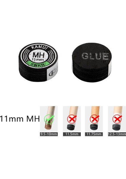 MH-11MM Stili Japon Orijinal Ithalat Kamuı Cue Ipuçları Bilardo Bilardo Cue Kamuı Ucu Mh Snooker Ucu Kahverengi Mh Bilardo Aksesuarı (Yurt Dışından)