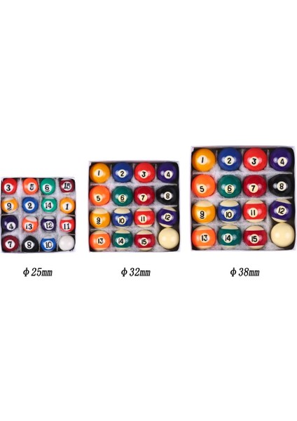 38CM Tarzı Profesyonel 25 mm 38 mm Çocuk Bilardo Masa Topları Seti Reçine Küçük Havuz Cue Topları Tam Set Mini Bilardo Topları Seti (Yurt Dışından)