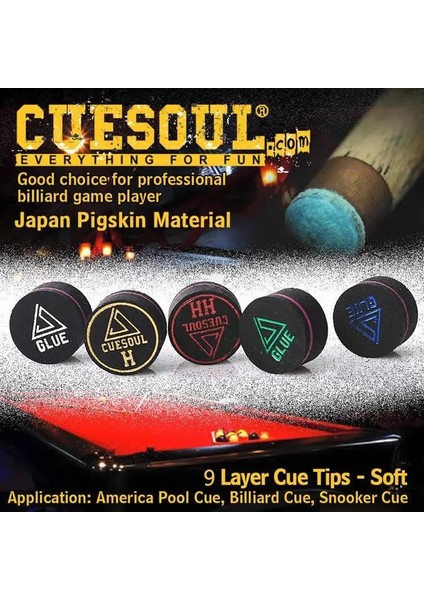 Cuesoul Et Pigskin Layer Bilardo Bilardo Cue Tips - Yumuşak (Yurt Dışından) fiyatları