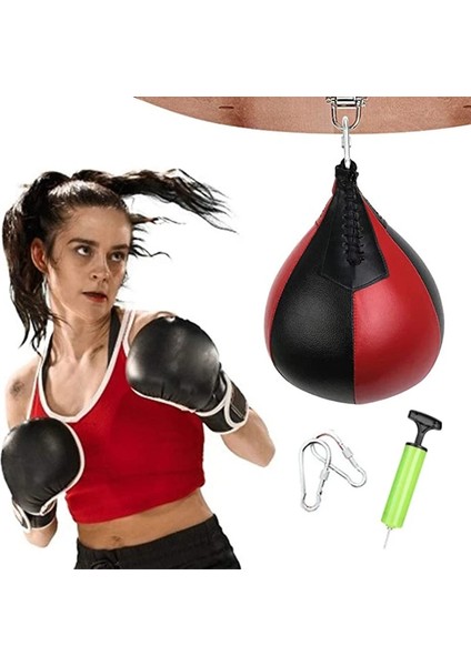 Kırmızı Stil Pu Deri Boks Boks Hedef Çanta Boks Refleks Hız Topu Boks Muay Thai Eğitim Armut Topu Spor Salonu Ev Fitness Ekipmanları (Yurt Dışından) fiyatları
