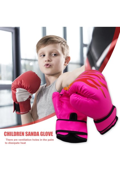 2 Adet Boks Eğitimi Dövüş Eldivenleri Çocuk Nefes Alabilir Müsabakaların Karate Alev Eldivenleri Etkili Çalışma-Out Aksesuar (Yurt Dışından)