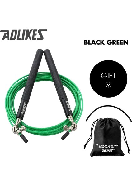 Siyah Yeşil Stil Ftiness Crossfit Hız Atlama Ipi Profesyonel Ip Atlama Ipi Mma Boks Spor Atlama Egzersiz Eğitimi Çanta Yedek Kablo ile (Yurt Dışından)