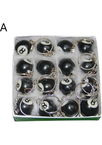 Bir Stil Et Mini Bilardo Şekilli Anahtarlık Reçine Bilardo Topu Anahtarlık Siyah 8 Moda Asılı Süslemeleri (Yurt Dışından)