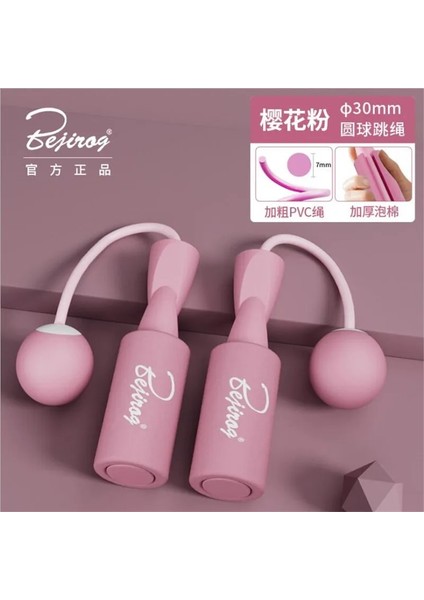 Pembe 3cm Top Stili Rulman Atlama Ipi Erkek Kadın Sessiz ve Kablosuz Atlama Ipi Kapalı Açık Spor Salonu Pvc Ip Atlama Ipleri Spor Fitness Ekipmanları Eğitimi (Yurt Dışından)