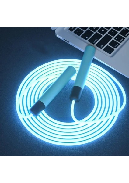 Mavi Stil Taşınabilir Gece Parlayan Ip Atlama Ipi Aydınlık Atlama Eğitim Egzersiz Ekipmanları Hafif Spor Açık Malzemeleri Halat LED Fitne W8Q8 (Yurt Dışından) fiyatları