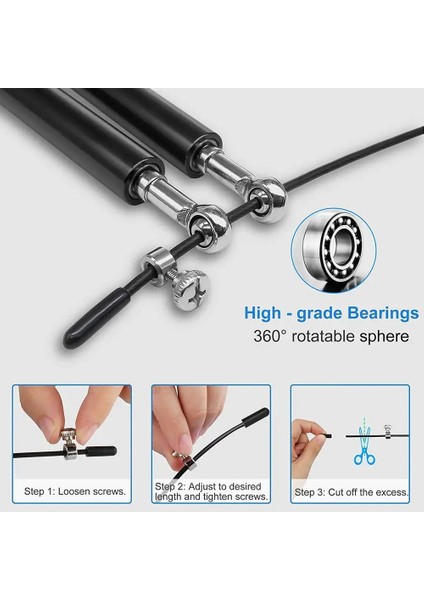 Siyah Halat 2 Adet Tarzı Fitness Atlama Ipi Egzersiz Egzersiz Hafif Rulman Ip Atlama Ipleri Metal Hız Crossfit Spor Salonu Mma Eğitimi Yetişkinler Çocuk Ekipmanları (Yurt Dışından) fırsatları