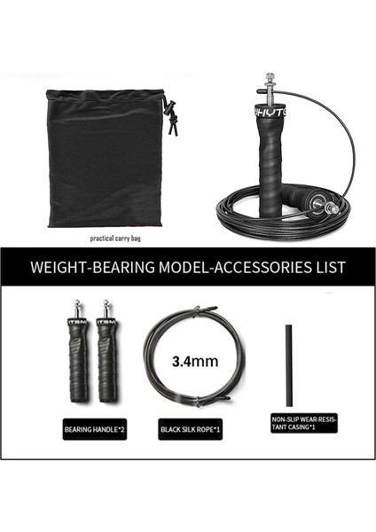 Sadece 1 Ip Tarzı Taşıma Çantalı Hızlı Ip Atlama Ipi Ağırlıklı Ip Atlama Ipi Bilyalı Rulmanlı Kaymaz Saplı 2 Ayarlanabilir Ip (Yurt Dışından)