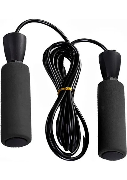 Siyah Stil Unisex Ayarlanabilir Dolaşmayan Hızlı Hızlı Atlama Tel Halat Sünger Atlama Ipi Atlama Kablosu Ev Gym Spor Fitness Aracı (Yurt Dışından)