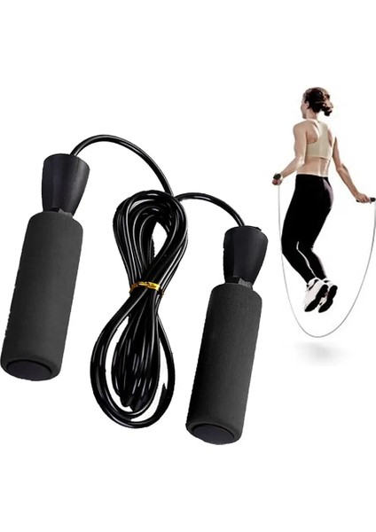 Siyah Stil Unisex Ayarlanabilir Dolaşmayan Hızlı Hızlı Atlama Tel Halat Sünger Atlama Ipi Atlama Kablosu Ev Gym Spor Fitness Aracı (Yurt Dışından) fiyatları