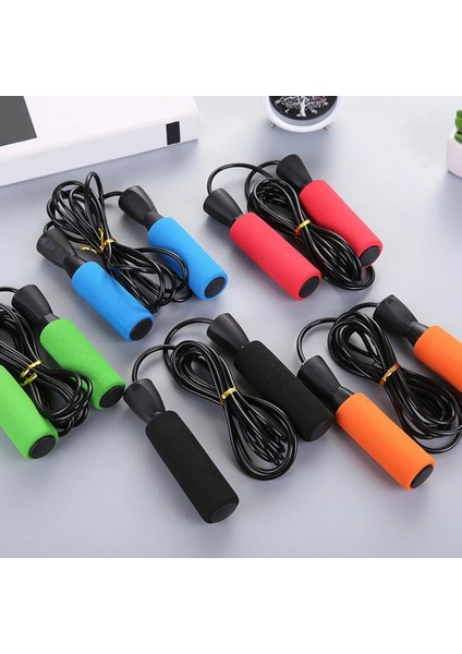 Siyah Stil Unisex Ayarlanabilir Dolaşmayan Hızlı Hızlı Atlama Tel Halat Sünger Atlama Ipi Atlama Kablosu Ev Gym Spor Fitness Aracı (Yurt Dışından) modelleri