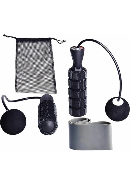 No.2 Tarzı Kablosuz Ip Atlama Ipi B-Rulman Gradyan Pamuklu Kol Akülü Büyük Top Ip Atlama Ipi Fitness ile Dört Parçalı Set (Yurt Dışından)