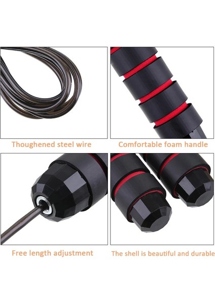 Kırmızı Stil Atlama Ipi Dolaşmayan Hızlı Hızlı Atlama Ipi Kablosu Bilyalı Rulmanlı Çelik Ip Atlama Ipi Gym Fitness Ev Egzersizi Ince Vücut (Yurt Dışından) fırsatları