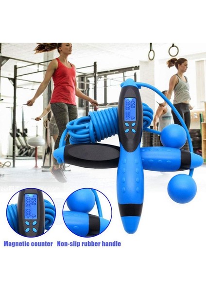 B1 Stili Akıllı Atlama Ipi Fitness Spor Ipleri Kaymaz El Kavramalı LCD Ekran Ayarlanabilir Akülü ve Kablolu Ip Atlama Ipi (Yurt Dışından) modelleri