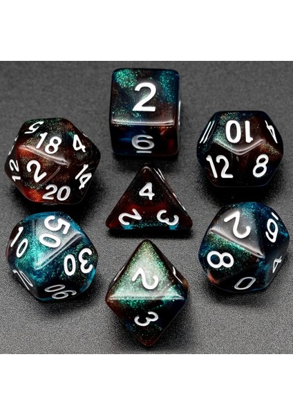 04 Kırmızı Mavi Tarzı Et Glitter Dnd Zar D&d Dice D4 D6 D8 D10 D% D12 D20 Çokyüzlü Oyunlar Zindanlar ve Ejderhalar Için Zar Seti Mtg Rpg (Yurt Dışından)