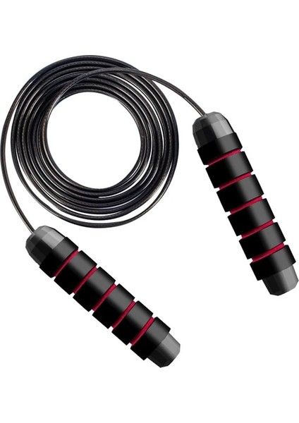 Siyah Kırmızı Stil Atlama Ipi Dolaşmayan Hızlı Hızlı Atlama Ipi Kablosu Bilyalı Rulmanlar ile Çelik Ip Atlama Ipi Gym Fitness Ev Egzersiz Crossfit (Yurt Dışından)