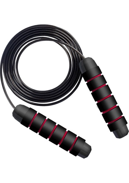 Siyah Kırmızı Stil Atlama Ipi Dolaşmayan Hızlı Hızlı Atlama Ipi Kablosu Bilyalı Rulmanlar ile Çelik Ip Atlama Ipi Gym Fitness Ev Egzersiz Crossfit (Yurt Dışından) fiyatları