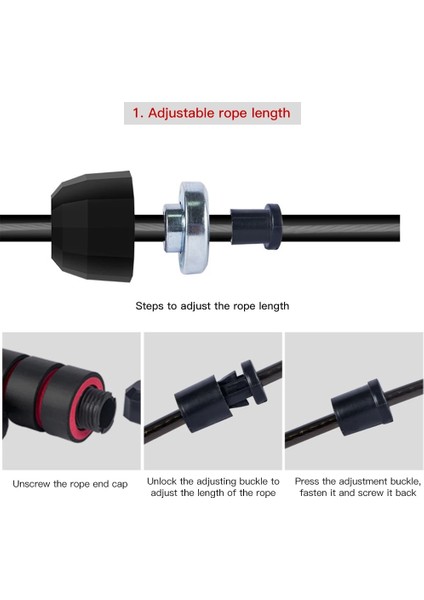 Siyah Kırmızı Stil Atlama Ipi Dolaşmayan Hızlı Hızlı Atlama Ipi Kablosu Bilyalı Rulmanlar ile Çelik Ip Atlama Ipi Gym Fitness Ev Egzersiz Crossfit (Yurt Dışından) indirimleri