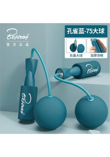 Mavi 7.5cm Top Stili Rulman Atlama Ipi Erkek Kadın Sessiz ve Kablosuz Atlama Ipi Kapalı Açık Spor Salonu Pvc Ip Atlama Ipleri Spor Fitness Ekipmanları Eğitimi (Yurt Dışından)