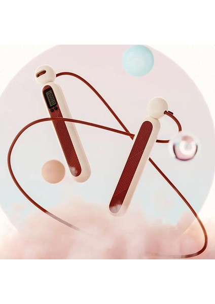 Pembe Uzun Ip Stili Gym Fitness Akülü Elektronik Ip Atlama Ipi Kablosuz Atlama Akıllı Atlama Ipi LCD Ekranlı Sayma Hızı Atlama Sayacı (Yurt Dışından)