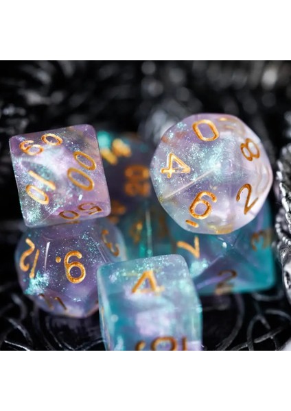 09 Pembe Yeşil Tarzı Et Glitter Dnd Zar D&d Dice D4 D6 D8 D10 D% D12 D20 Çokyüzlü Oyunlar Zindanlar ve Ejderhalar Için Zar Seti Mtg Rpg (Yurt Dışından) modelleri