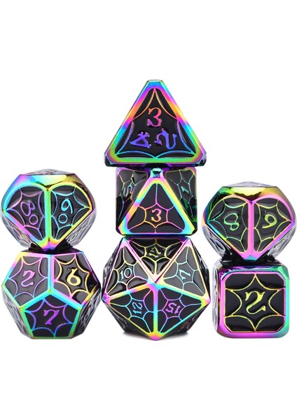 Mavi Gold6 Stili Nebula Metal Çokyüzlü Zar Seti D4 D6 D8 D10 D% D12 D20 Masa Oyunları Için Rpg Dnd (Yurt Dışından)