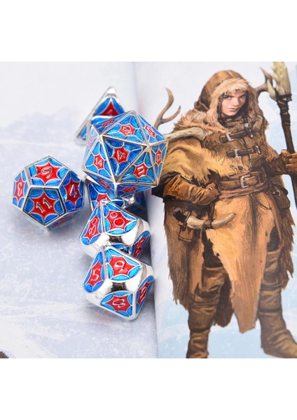 Mavi Gold6 Stili Nebula Metal Çokyüzlü Zar Seti D4 D6 D8 D10 D% D12 D20 Masa Oyunları Için Rpg Dnd (Yurt Dışından)
