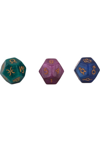 Olyhedral Dijital Zar Astrolojik Zar Seti Ez Constellation Oyunları Için 9 Yönlü Akrilik Zar (Yurt Dışından)