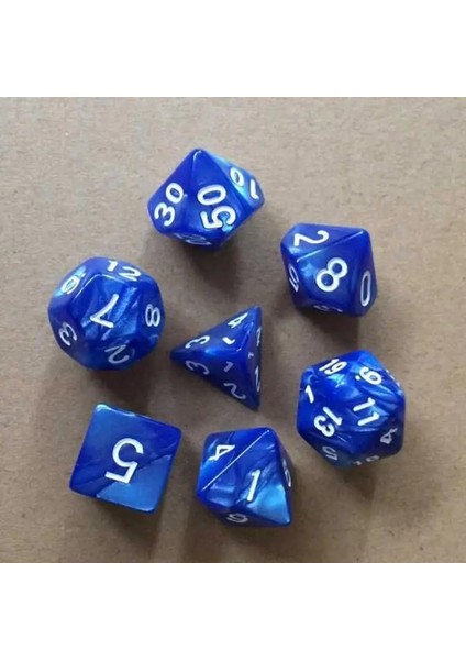 Mavi Stil Kılıflı Çokyüzlü Zar Seti Çift Renkli D4 D6 D8 D10 D12 D20 Altın Sayıları Dnd Rpg Masa Oyunları Yeni Nebula Zar Seti (Yurt Dışından)
