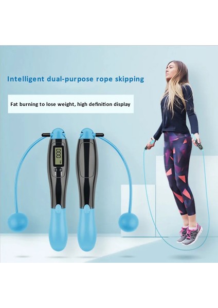 Çift Kullanımlı Mavi Stil Akülü Elektronik Ip Atlama Ipi Gym Fitness Akıllı LCD Ekranlı Atlama Ipi Sayma Hız Sayacı Fitness Eğitim Ekipmanları (Yurt Dışından) fiyatları