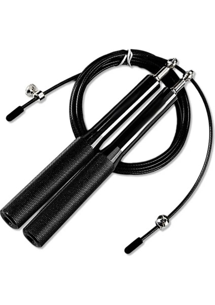 Siyah Stil Spor Crossfit Hız Atlama Ipi Bilyalı Rulman Alüminyum Alaşımlı Metal Kolu Atlama Paslanmaz Çelik Kablo Fitness Ekipmanları (Yurt Dışından)