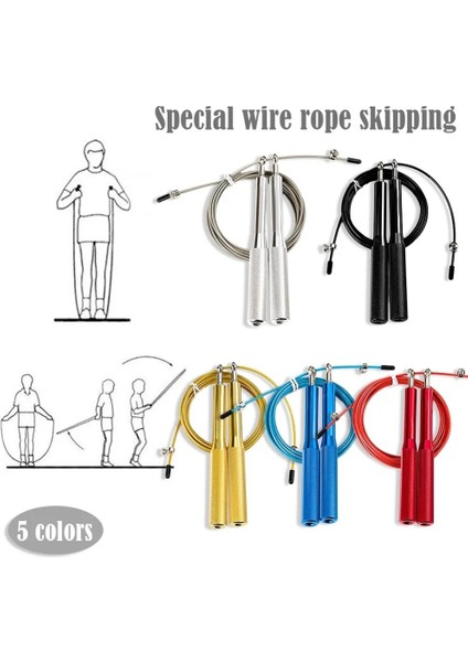 Siyah Stil Spor Crossfit Hız Atlama Ipi Bilyalı Rulman Alüminyum Alaşımlı Metal Kolu Atlama Paslanmaz Çelik Kablo Fitness Ekipmanları (Yurt Dışından) modelleri
