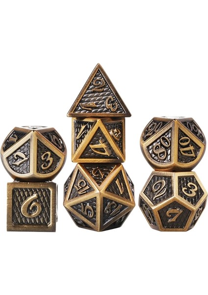C Stili Et Metal Zar Seti Rpg Mtg Dnd Metal Çokyüzlü Zar Rol Yapma Oyunları (Yurt Dışından)